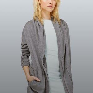 Wilfred, oversize zip sweater in dark gray. Small